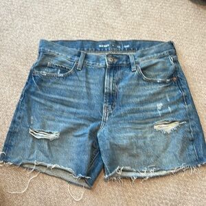 Old navy high rise slouchy straight denim shorts